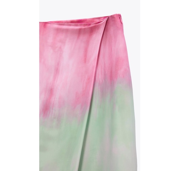 Zara satin effect tie dye wide leg wrap pants, premium quality - Picture 9 of 13
